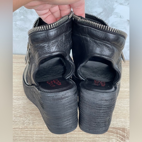 A.S.98 SANDALS NAYLOR WEDGES LEATHER SIZE 39/8.5 - Picture 4 of 12